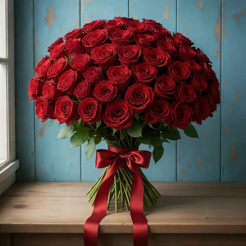 Букет Красные розы Блэк Меджик в Холодном