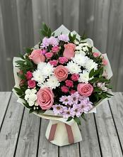 Букет цветов из:  Альстромерии, Гвоздики, Розы и Хризантемы #REPLACE_PRED# Холодном