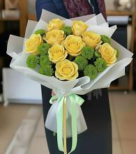 Букет цветов из:  Хризантемы и Розы в Холодном