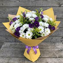 Букет цветов из:  Ирисы, Хризантемы и Ромашки в Холодном
