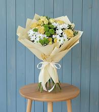 Букет цветов из:  Хризантемы и Розы #REPLACE_PRED# Холодном