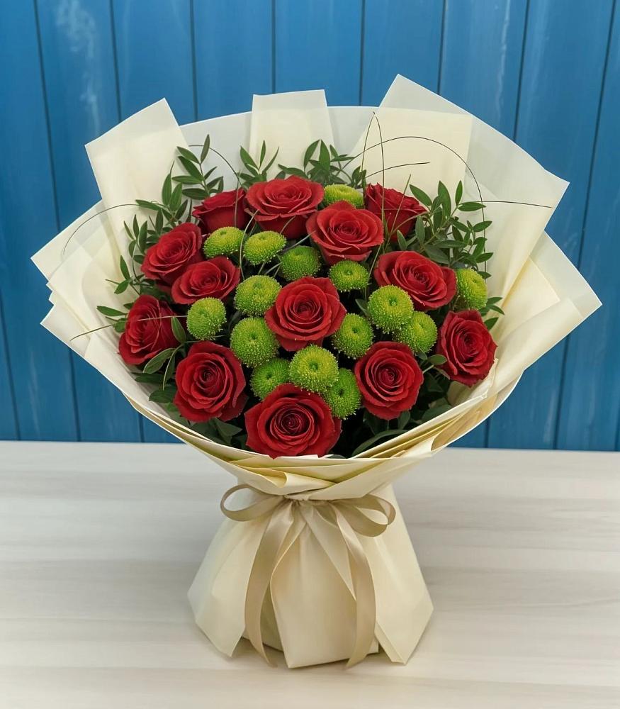 Букет цветов из: Розы и Хризантемы в Холодном