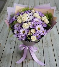 Букет цветов из:  Хризантемы и Розы в Холодном